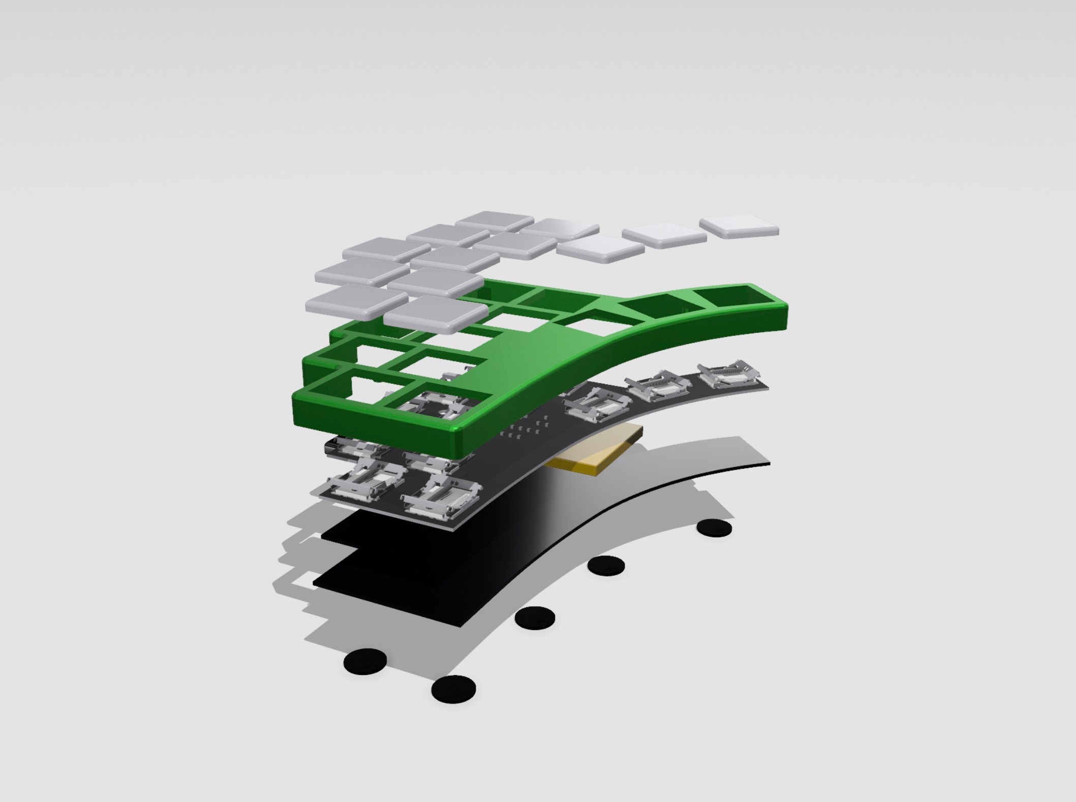 KeyFlow macropad exploded layer view