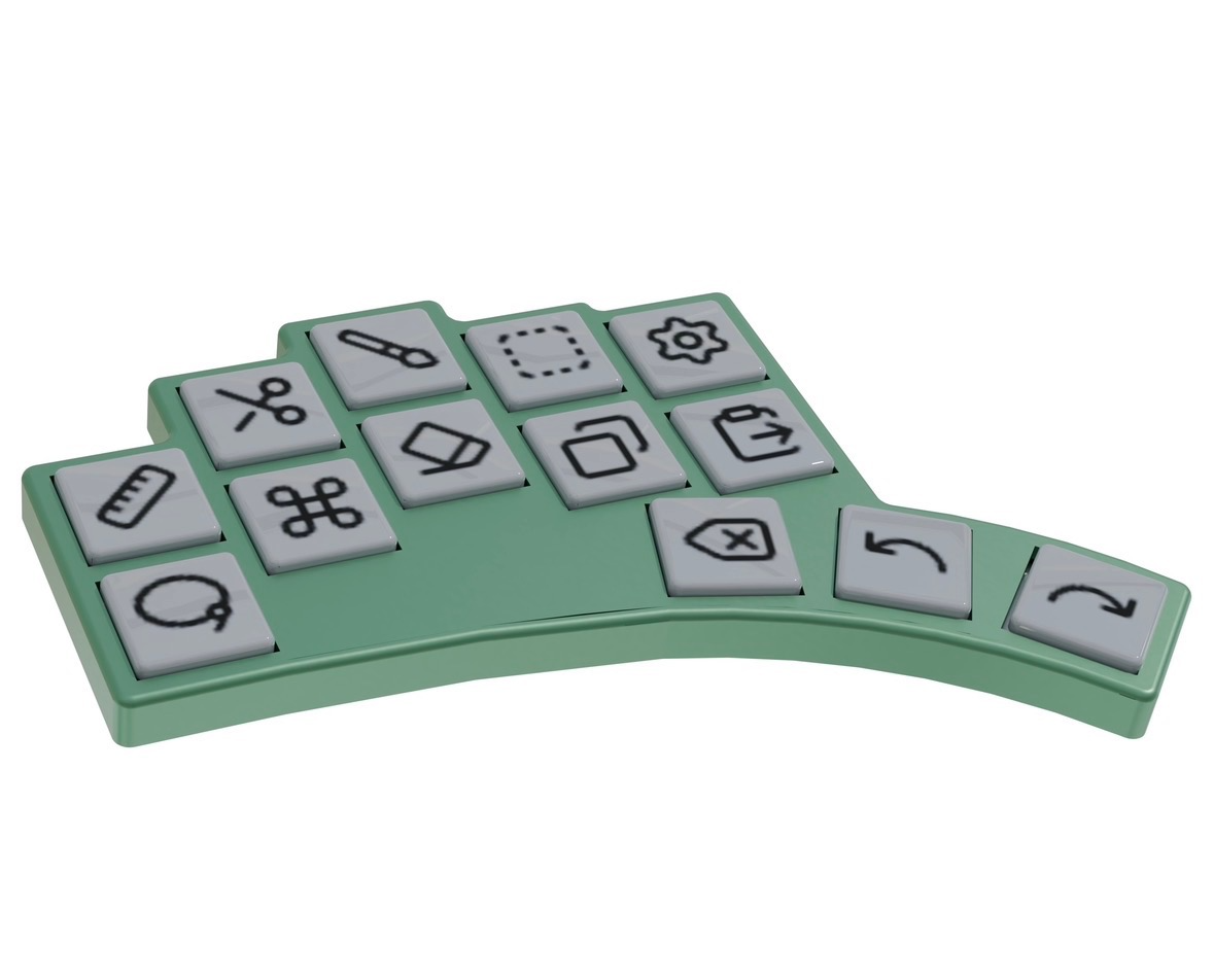 KeyFlow Bluetooth macropad for iPad with shortcut icons
